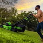 Greenworks 80V 21” Lawn Mower, 13” String Trimmer, and 730 Leaf Blowers - Image 3