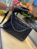 Chanel Classic Flap Bag Medal Hardware 25cm Black - Image 6