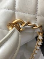 Chanel Classic Flap Bag 20cm White - Image 9