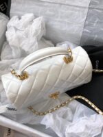 Chanel Classic Flap Bag 20cm White - Image 8