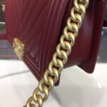 Chanel Chevron Boy Bag 25cm Caviar Leather Gold Hardware Spring/Summer Act 1 Collection Burgundy - Image 7
