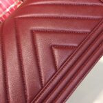 Chanel Chevron Boy Bag 25cm Caviar Leather Gold Hardware Spring/Summer Act 1 Collection Burgundy - Image 11