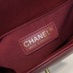 Chanel Chevron Boy Bag 25cm Caviar Leather Gold Hardware Spring/Summer Act 1 Collection Burgundy - Image 13