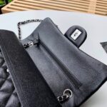 Chanel Classic Flap Bag Silver/Gold Hardware Lambskin/Caviar Leather Spring/Summer Collection Black - Image 11