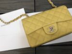 Chanel Classic Flap Bag 20cm Silver Hardware Caviar Leather Spring/Summer Collection Yellow - Image 3