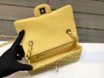 Chanel Classic Flap Bag 20cm Silver Hardware Caviar Leather Spring/Summer Collection Yellow - Image 4
