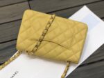 Chanel Classic Flap Bag 20cm Silver Hardware Caviar Leather Spring/Summer Collection Yellow - Image 5