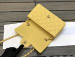 Chanel Classic Flap Bag 20cm Silver Hardware Caviar Leather Spring/Summer Collection Yellow - Image 7