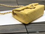 Chanel Classic Flap Bag 20cm Silver Hardware Caviar Leather Spring/Summer Collection Yellow - Image 8
