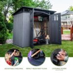 Lifetime 8' x 5' Modern Outdoor Storage Shed, Gray - Image 3