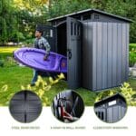Lifetime 8' x 5' Modern Outdoor Storage Shed, Gray - Image 4