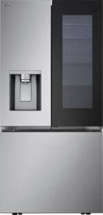 LG – 33-in Wide Standard-Depth MAX 24.5 Cu. Ft. Smart French Door Refrigerator with Dual Ice – Stainless Steel - Image 2