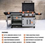 Blackstone Bronco 28″ XL Outdoor Combo Griddle – 3-Burner Flat Top Grill with Vertical Smoker & Prep Cart | TDS - Image 7