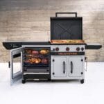 Blackstone Bronco 28″ XL Outdoor Combo Griddle – 3-Burner Flat Top Grill with Vertical Smoker & Prep Cart | TDS - Image 3