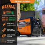 GENMAX GM8500iAED Dual Fuel Inverter Generator – 8500W/6500W, 50A, Remote Start & CO Sensor - Image 3