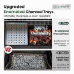 30″ Charcoal BBQ Grill & Offset Smoker – Heavy-Duty Outdoor Barbecue Grill - Image 7