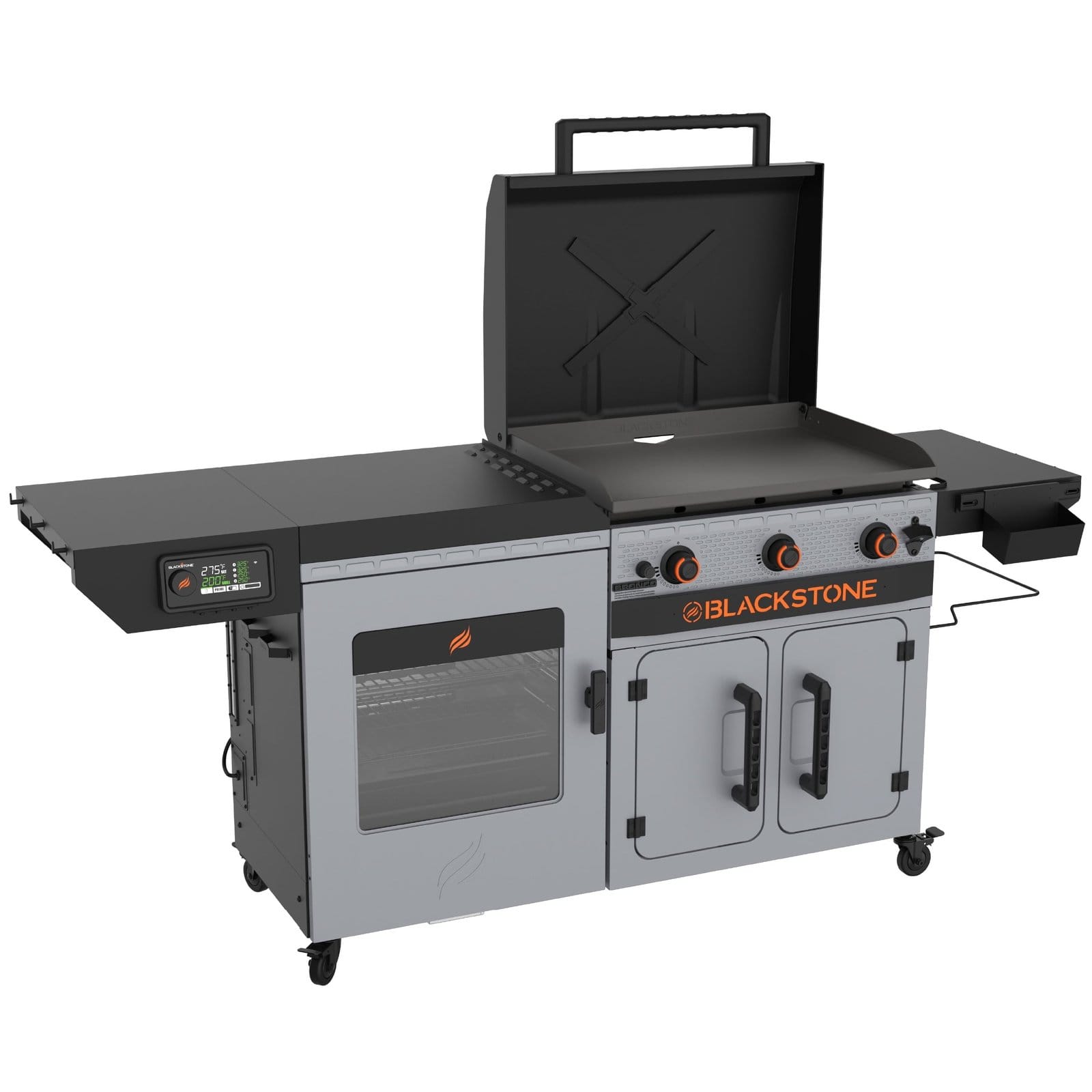 Blackstone-Bronco-3-Burner-28-XL-3-in-1-Propane-Griddle-Vertical-Smoker-and-Prep-Cart-Combo_db3edd15-1cb1-47a7-af9b-cb7cc3df93ca.cba11ce2f482abdfcf0f9ec9c7e36541 Blackstone Bronco 28″ XL Outdoor Combo Griddle – 3-Burner Flat Top Grill with Vertical Smoker & Prep Cart | TDS - Image 1