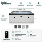 Wave Garda Eco Foam Hot Tub – 4-Person Square Spa with Integrated Heater - Image 6