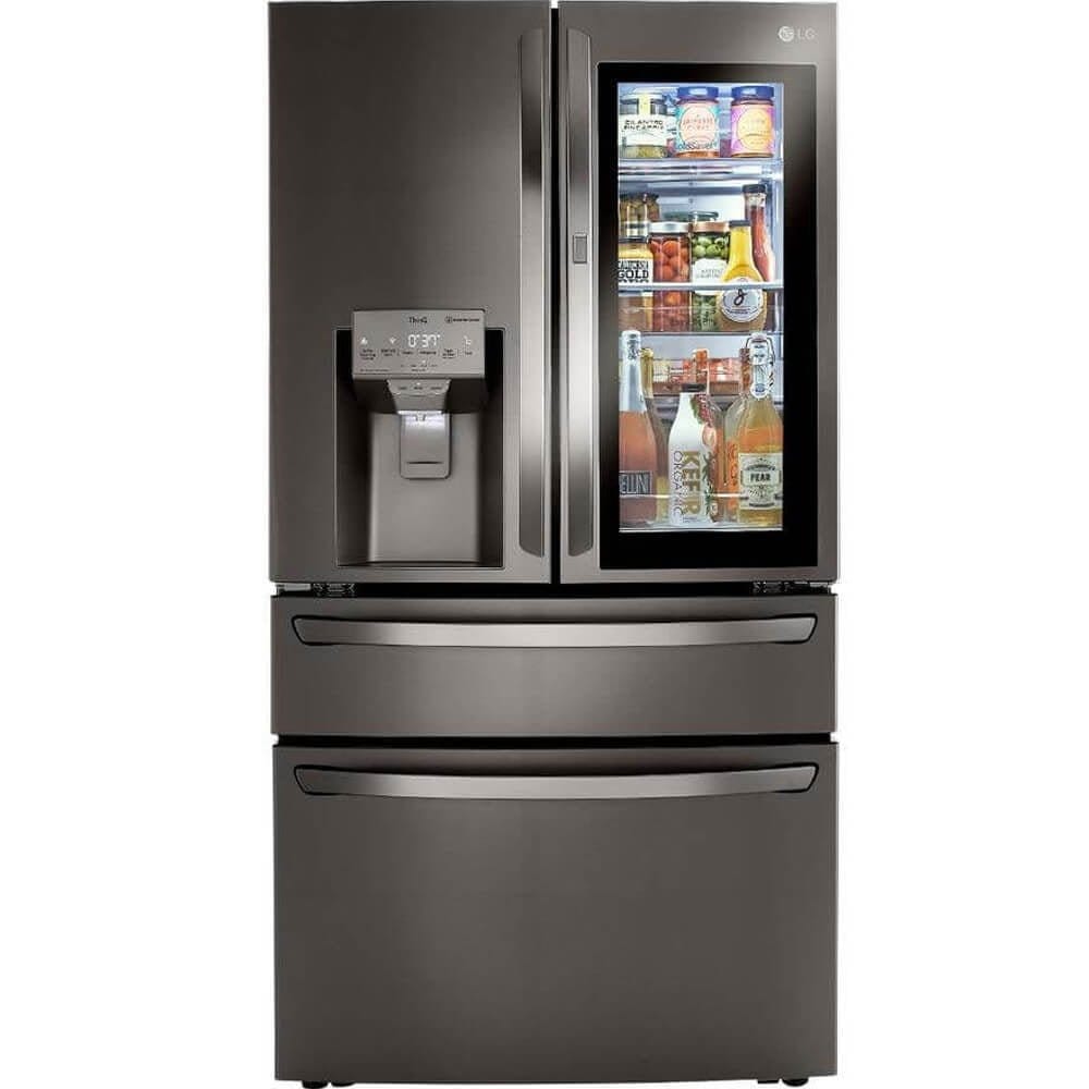 LG-LRMVC2306D-french-door-freestanding-refrigerator_709bcbe7-835e-439a-9bc1-79d5ca1ebf8e.ae3e711c71376da9ef7d777fa5bdb455 LG LRMVC2306D 23 Cu. Ft. Black Stainless French Door Smart Refrigerator - Image 1