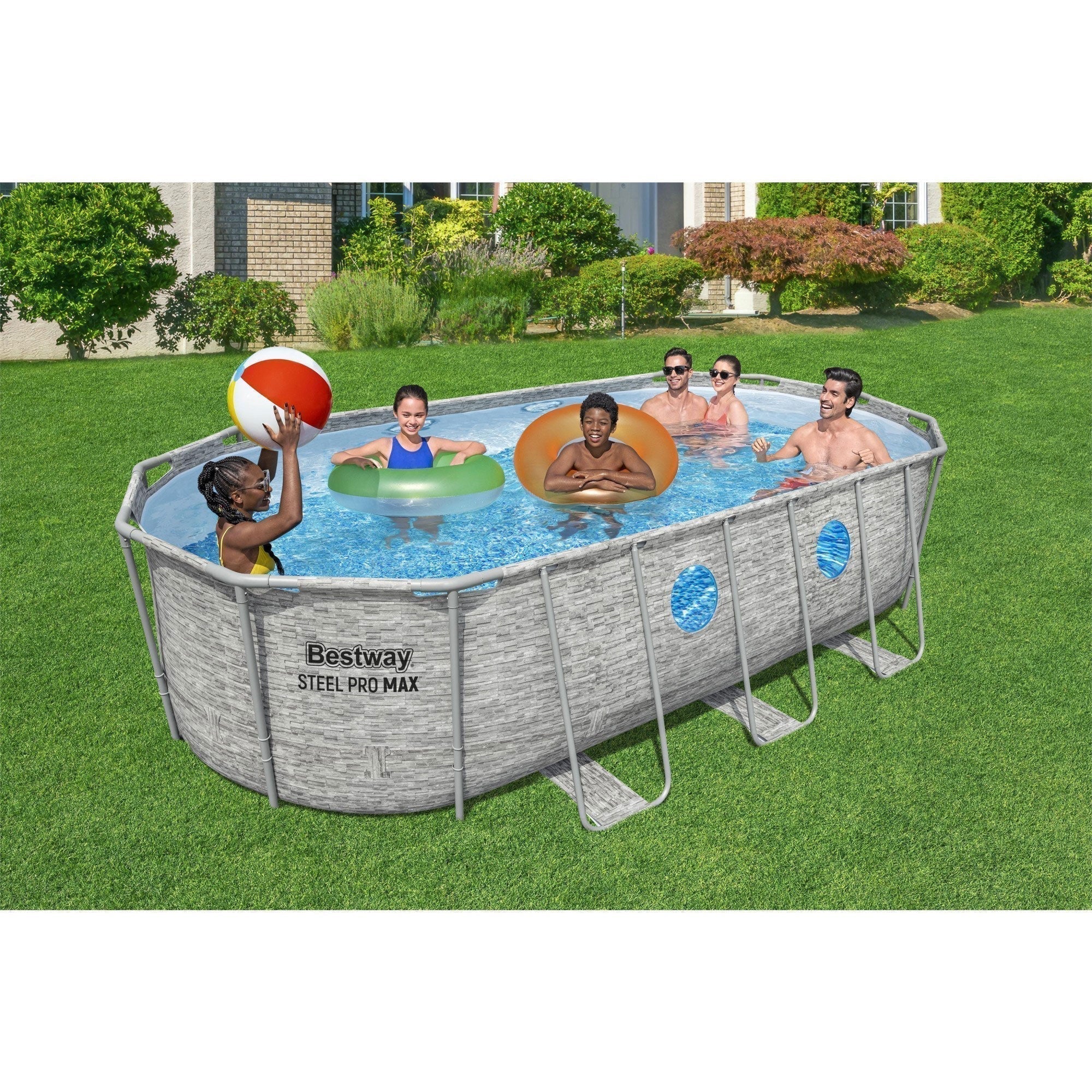 Bestway Power Steel Swim Vista 18' x 9' x 48" Above Ground Swimming Pool Set - Image 11