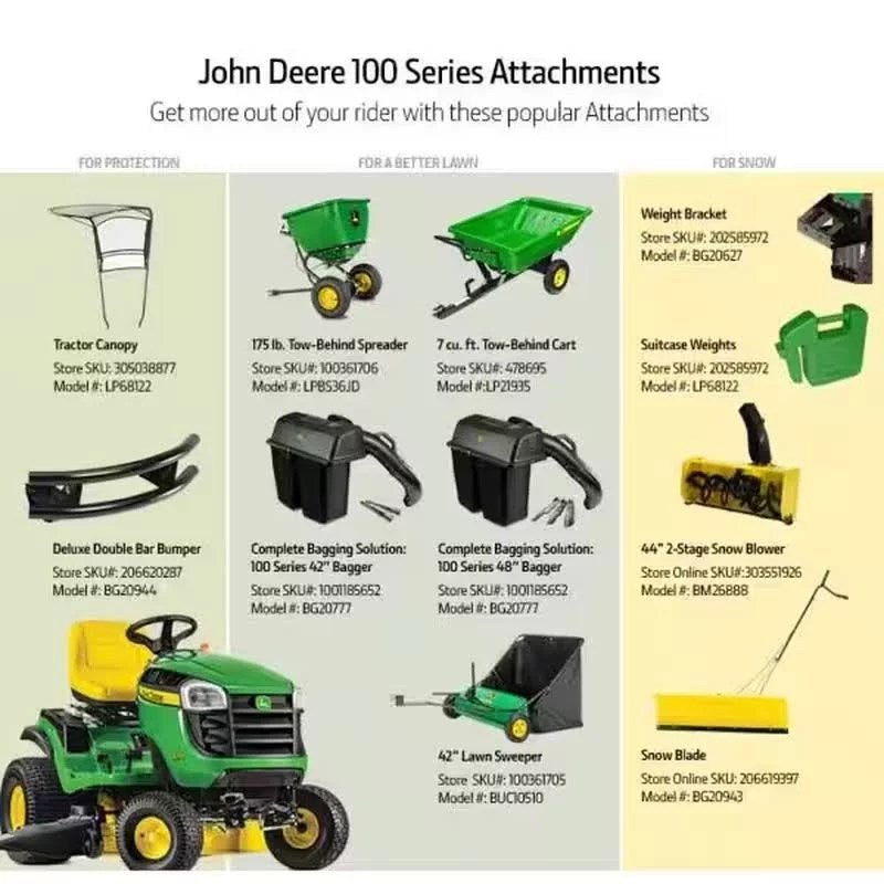 John Deere S100 17.5 HP GAS Hydrostatic Riding Lawn Mower - Image 6